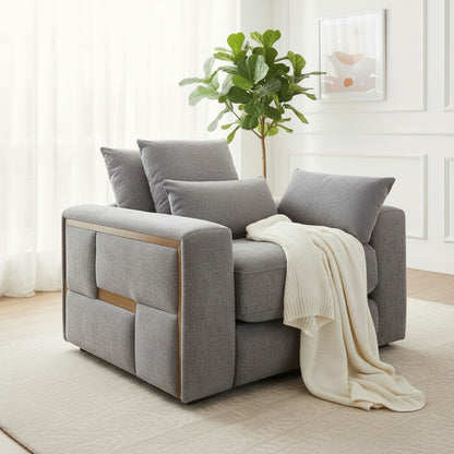 Jupiter Grey Fabric Armchair