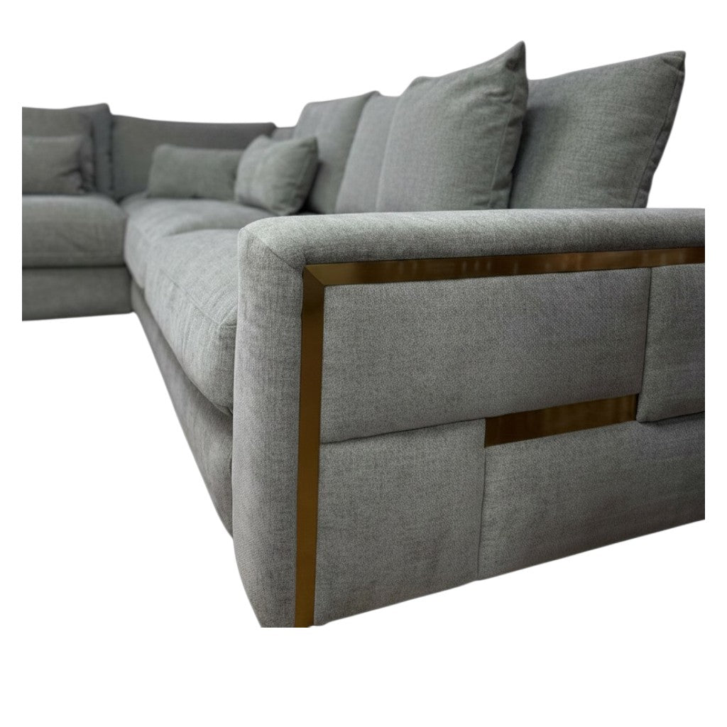 Jupiter Grey Fabric L-Shape Large Corner Sofa
