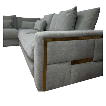 Jupiter Grey Fabric L-Shape Large Corner Sofa
