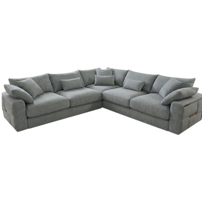 Jupiter Grey Fabric L-Shape Large Corner Sofa