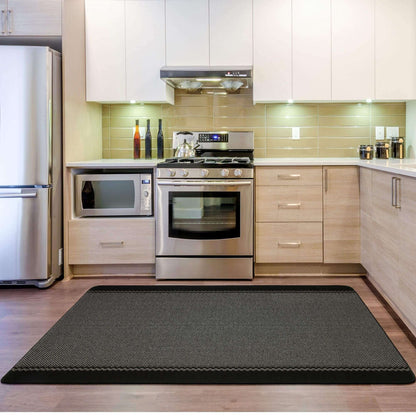 Washable Bordered Black Rug  | 116Bl