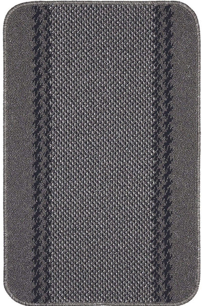 Washable Bordered Dark Grey Rug | 116D