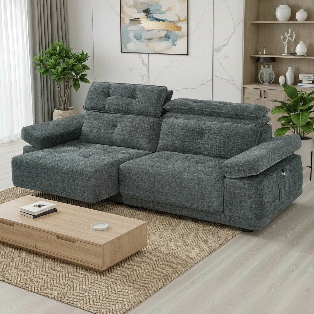 Kendal Floating Sofabed Dark Grey Fabric Sofa