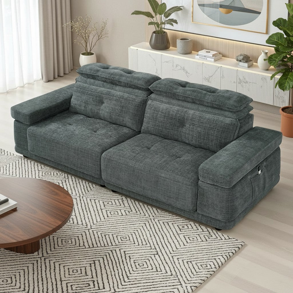 Kendal Floating Sofabed Dark Grey Fabric Sofa