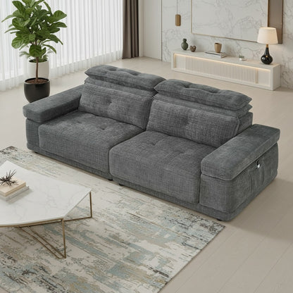 Kendal Floating Sofabed Light Grey Fabric Sofa