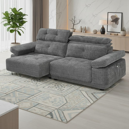 Kendal Floating Sofabed Light Grey Fabric Sofa
