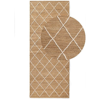 Jute Rug Kunu Natural Handwoven Diamond Design