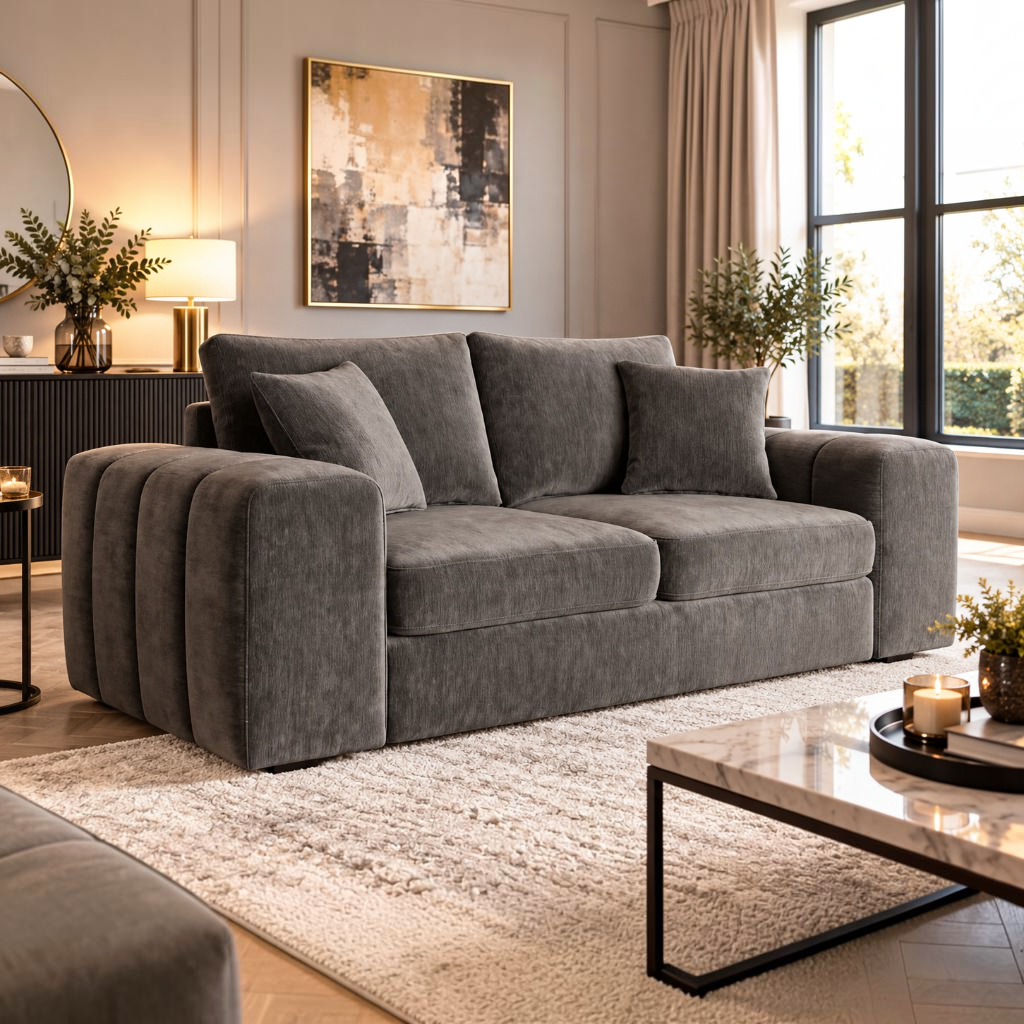 Laguna Grey Fabric 2 Seater Sofa