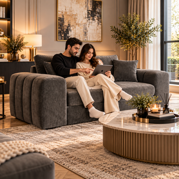 Laguna Grey Fabric 2 Seater Sofa