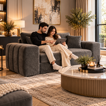 Laguna Grey Fabric 2 Seater Sofa