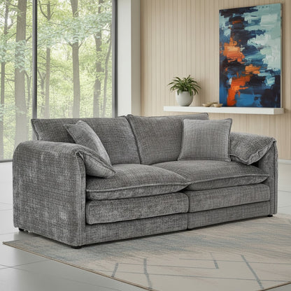 Laguna Grey Fabric 3 Seater Sofa