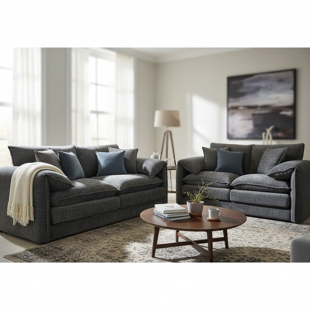 Laguna Grey Fabric 3+2 Sofa Suite