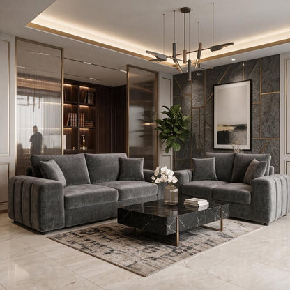Laguna Grey Fabric 3+2 Sofa Suite