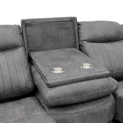 Leon Electric Recliner Grey Fabric 2 Seater Sofa