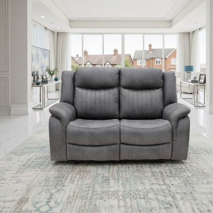 Leon Electric Recliner Grey Fabric 2 Seater Sofa