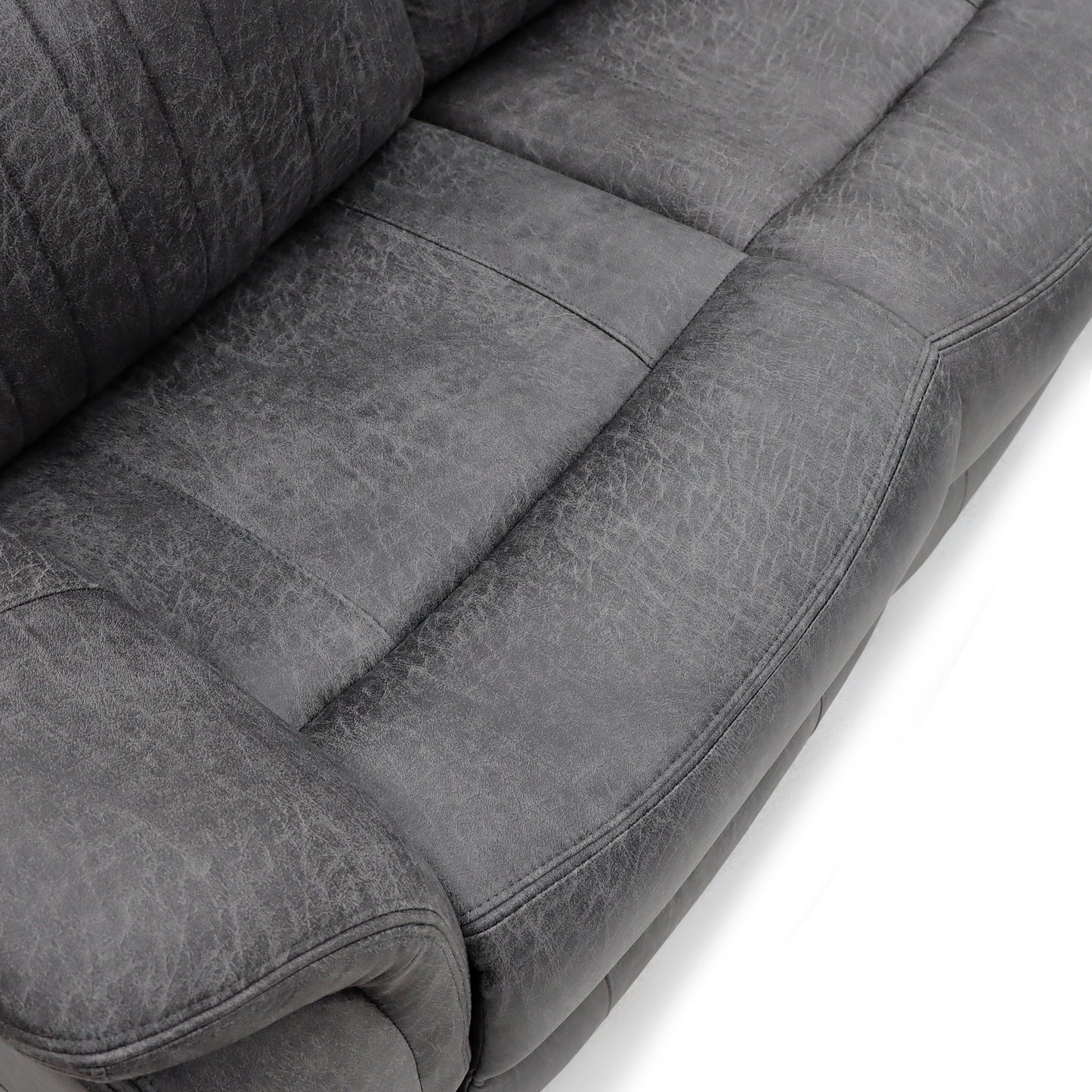 Leon Electric Recliner Grey Fabric 3 Seater Sofa