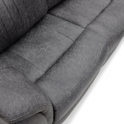 Leon Electric Recliner Grey Fabric 3 Seater Sofa