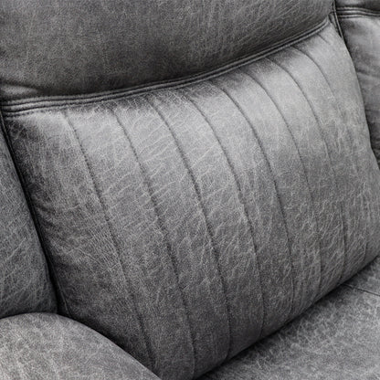 Leon Electric Recliner Grey Fabric 3 Seater Sofa