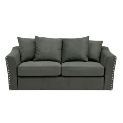 Lincoln 3+2 Seater Sofa With Scatter Back Cushion In Pebble Grey Velvet Fabric