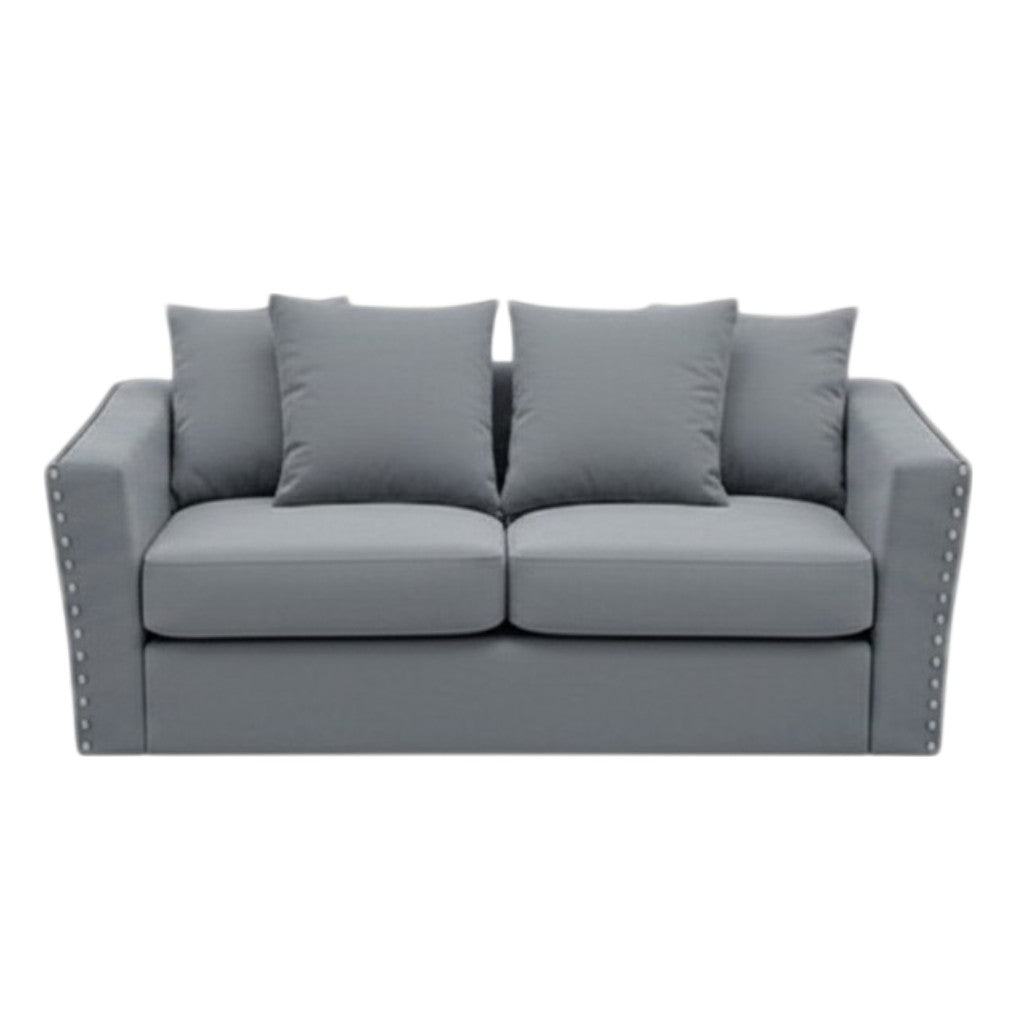 Lincoln 3+2 Seater Sofa With Scatter Back Cushion In Marine Blue Velvet Fabric