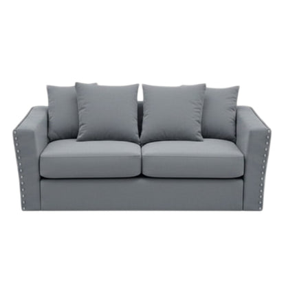Lincoln 3+2 Seater Sofa With Scatter Back Cushion In Marine Blue Velvet Fabric