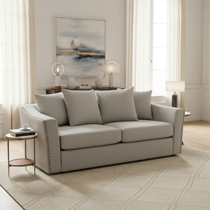 Lincoln 3+2 Seater Sofa With Scatter Back Cushion In Ebony Black Velvet Fabric