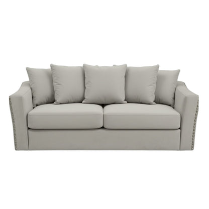 Lincoln 3+2 Seater Sofa With Scatter Back Cushion In Ebony Black Velvet Fabric