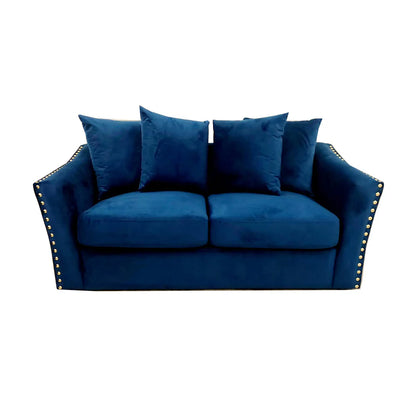 Lincoln 3+2 Seater Sofa With Scatter Back Cushion In Ebony Black Velvet Fabric