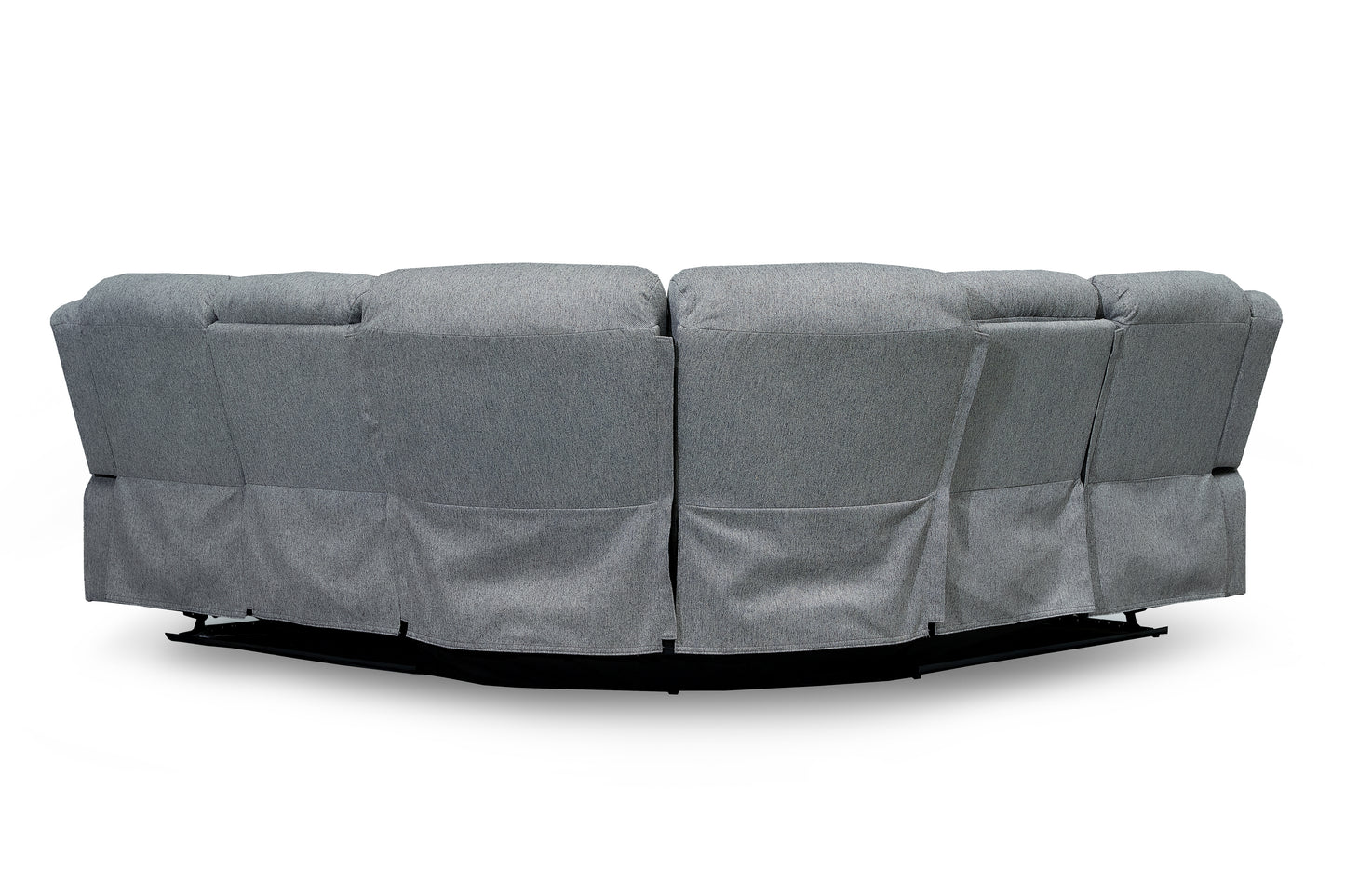 Linden Electric Recliner Cinema Console Grey Fabric Large Corner Sofa