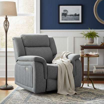 Linden Electric Recliner Sofa Grey Armchair