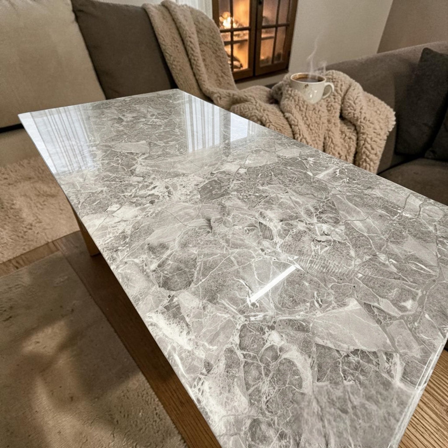Luxury Arriana Dining Table With Double Ring Chrome Base In White Marble