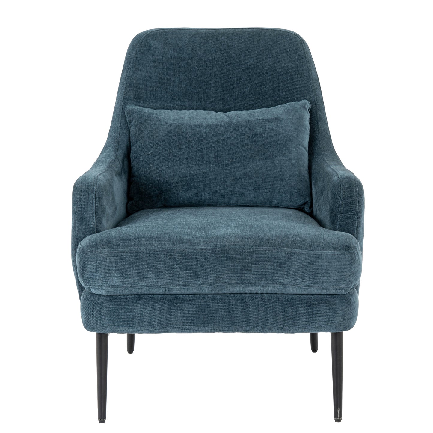 Luxury Avaris Wingback Armchair In Blue Fabric