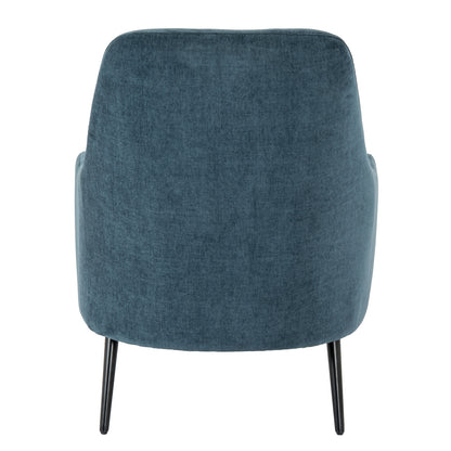 Luxury Avaris Wingback Armchair In Blue Fabric