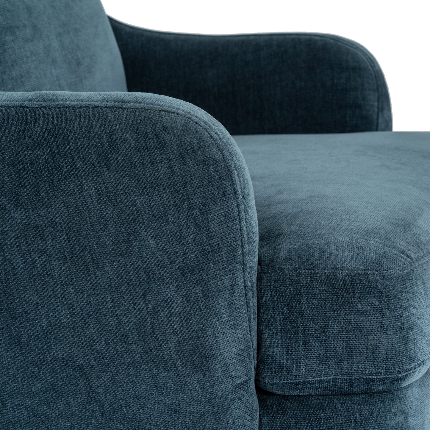 Luxury Avaris Wingback Armchair In Blue Fabric