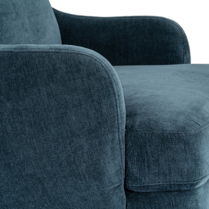 Luxury Avaris Wingback Armchair In Blue Fabric