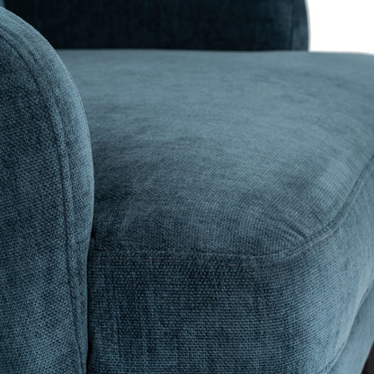 Luxury Avaris Wingback Armchair In Blue Fabric