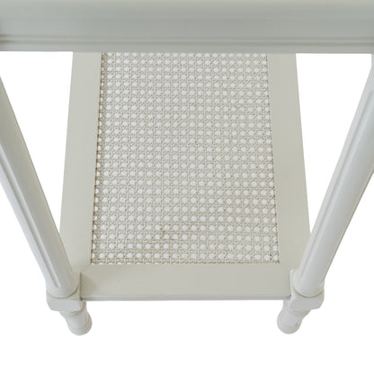 Luxury Belmont Rattan White Wood Large Console Table