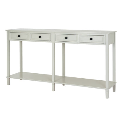 Luxury Belmont White Wood 2 Drawer Console Table