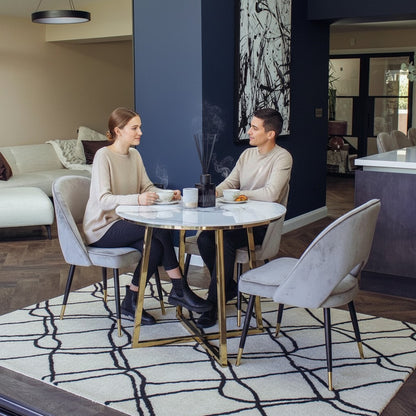 Luxury Bjorn Champagne Velvet Dining Chairs With Gold Tip Legs And Scandinavian Modern