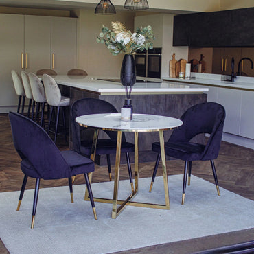Luxury Bjorn Black Velvet Dining Chairs Scandinavian Modern With Gold Tip Legs