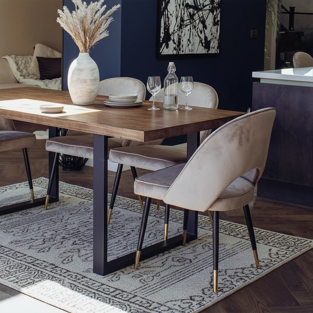 Luxury Bjorn Champagne Velvet Dining Chairs With Gold Tip Legs And Scandinavian Modern