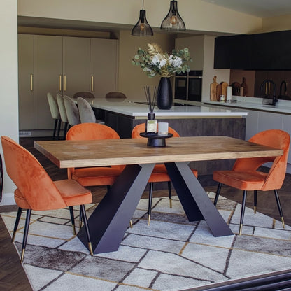 Luxury Bjorn Rust Orange Velvet Dining Chairs Scandinavian Modern With Gold Tip Legs