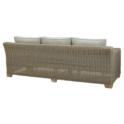 Luxury Capri Beige Metal Frame Outdoor Three Seater Sofa