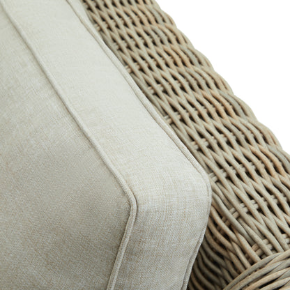 Luxury Capri Beige Metal Frame Outdoor Three Seater Sofa