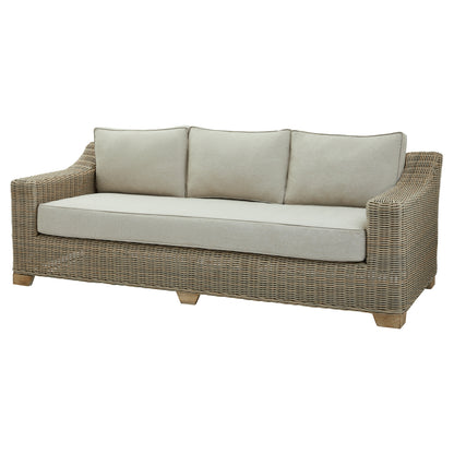 Luxury Capri Beige Metal Frame Outdoor Three Seater Sofa