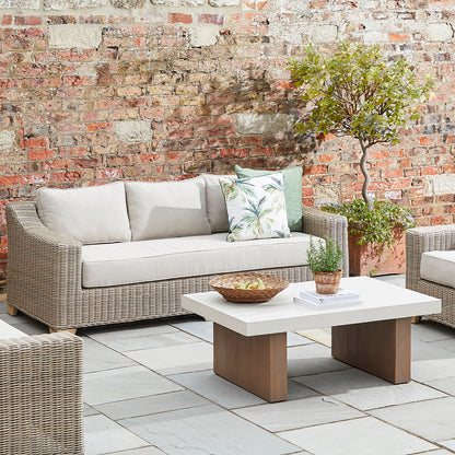 Luxury Capri Beige Metal Frame Outdoor Three Seater Sofa