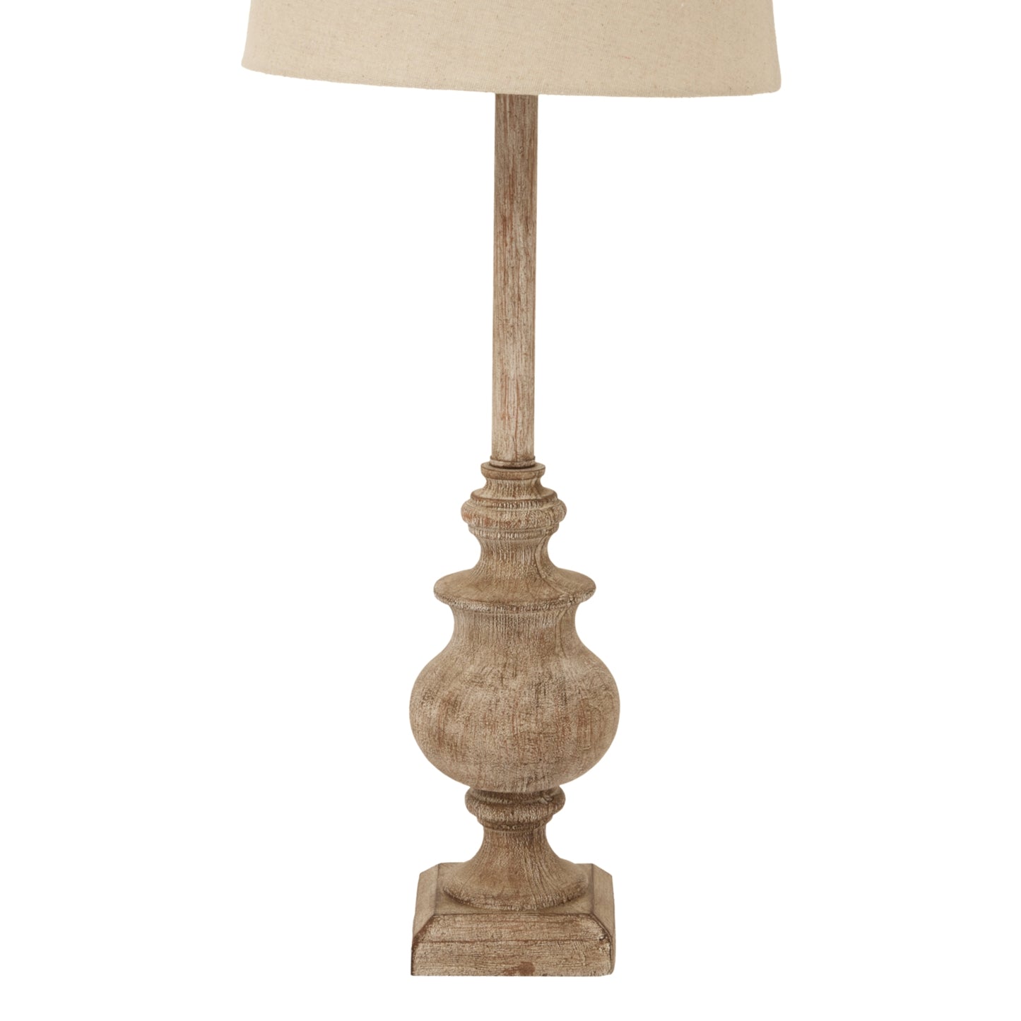 Luxury Chiaro Candlestick Table Lamp In Brown Resin With Linen Shade