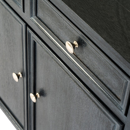 Luxury Contour 2 Drawer 2 Door Black Wood Sideboard