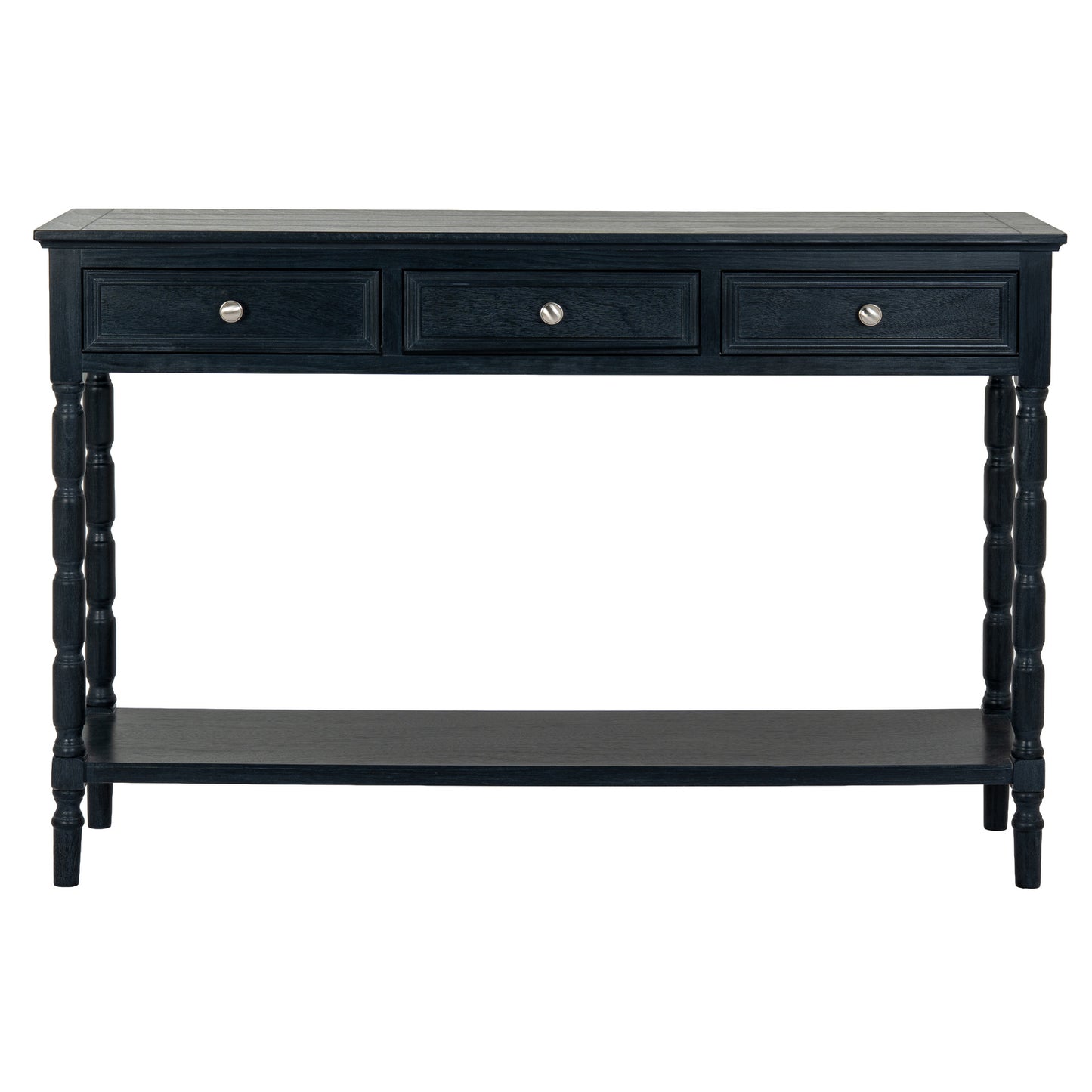 Luxury Contour 3 Drawer Black Wood Console Table