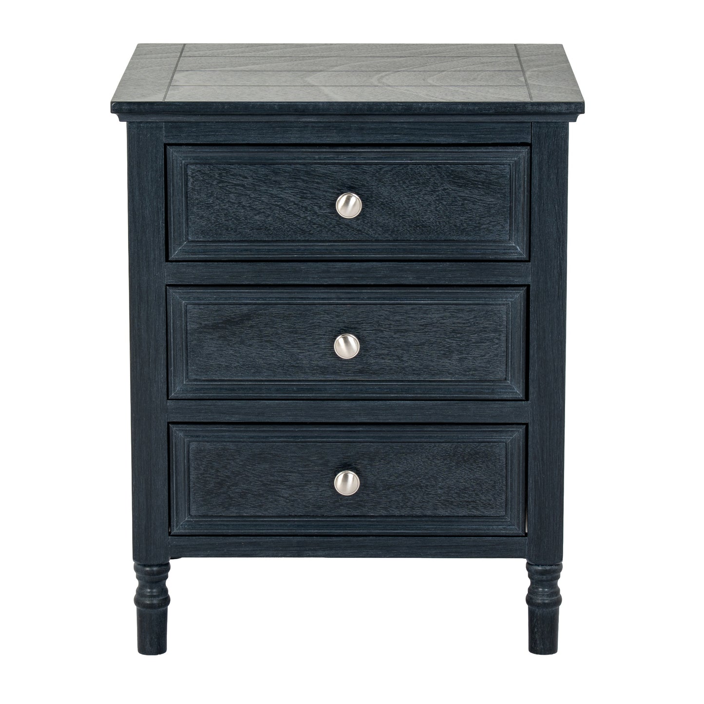 Luxury Contour 3 Drawer Black Wood Side Lamp Table